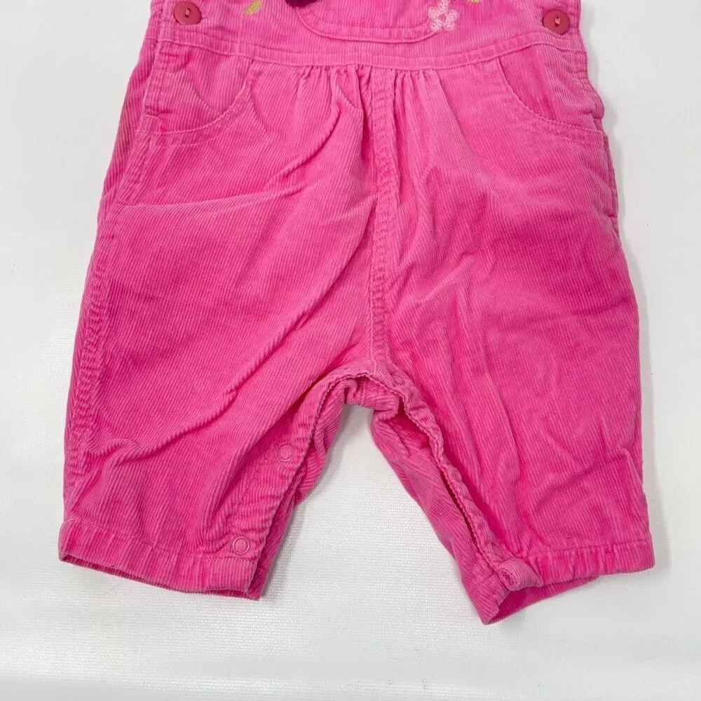 Vintage Y2K Carter’s Overalls Pink Corduroy Flowers Girls Size 3-6 Months Cotton